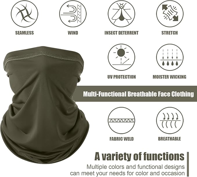 Geyoga 6 Pieces Summer UV Protection Cooling Neck Gaiter Face Clothing Neck Gaiter Mask Scarf Sunscreen Breathable Bandana