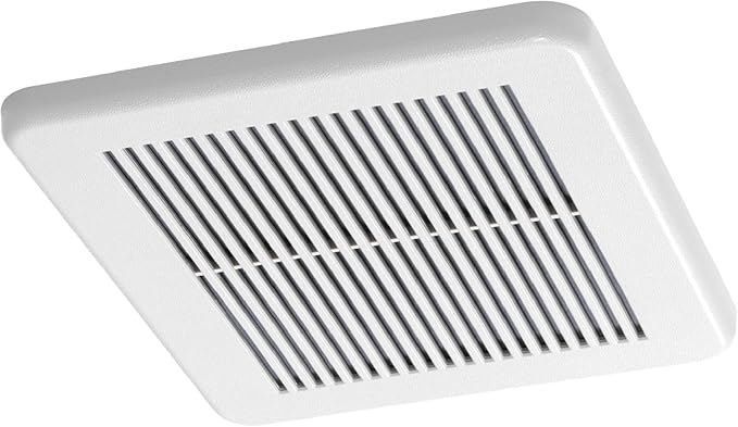 Homewerks 7114-02-HW DC Bathroom Fan 50-CFM 1.0 Sone White Ventilation Fan, Energy Star-Qualified with 3-inch Duct for 2x4 Construction