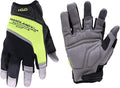 HANDLANDY Framer Work Gloves Open-Finger Carpenters Gloves, Fingerless Gaming Gloves for Tactical Shooting, Airsoft, Hunting, Police Work and Hiking XL