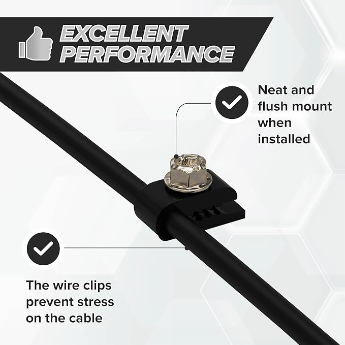 THE CIMPLE CO - Mini Wire Cable Clips, Electrical Wire Cable Clip, 1/10 in (3 mm) Screw Clip and Fastener, Black (50 Pieces per Bag)