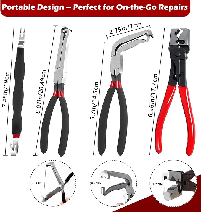Electrical Disconnect Pliers Set – Automotive Electrical Tools & Connector Removal Tool Kit with Hose Clamp Pliers, Wire Terminal Separator, and Car Plug Connector