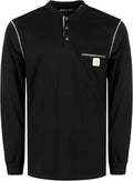 BOCOMAL FR Shirts for Men 5.5oz Lightweight Long Sleeve Work Henley Fire Resistant Shirt CAT2