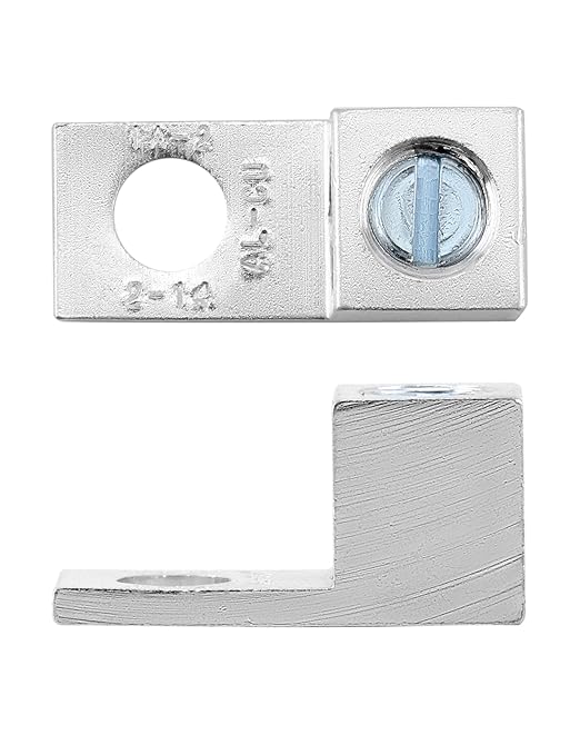 QWORK Aluminum Alloy Mechanical Lugs, 25Pcs Tin-Plated Cable Connectors with 5/16-24 Screw Size for 14 AWG - 2 AWG Conductors