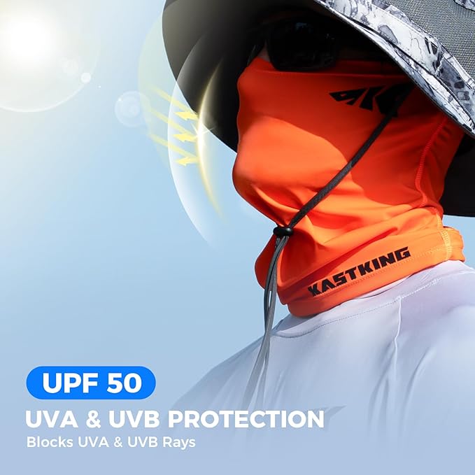 KastKing Ultimate Angler Neck Gaiter, UPF 50 Sun Mask, Sun Gaiters for Men & Women, Hydrocool Technology, Fishing, Hiking