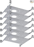 TORCHSTAR New Construction Mounting Plate, 3/4/6 Inch LED Recessed Lighting Kits, Compatibility Upgrade, Extendable Hanger Bars, Shallow Recessed Light Housing, Pack of 6