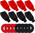 Ampper Top Post Flexible Battery Terminal Cover, Battery Terminal Clamp Insulator Protector W/Washers for Car, Vehicle, RV and Boat (Large, 4 Sets)
