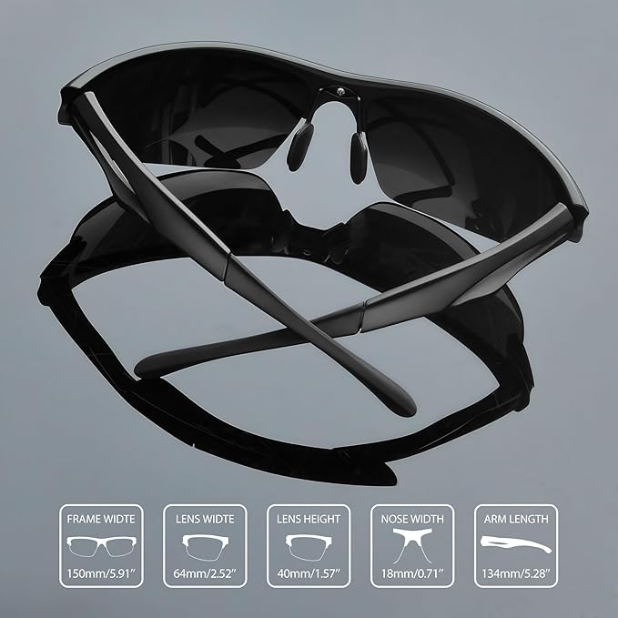 Joopin Sports Sunglasses Polarized UV400 Protection Wrap Around Sun Glasses Shades for Men Women