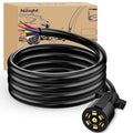 Nilight 50049R 7Way 8 Feet Heavy Duty 7 Way Plug Inline Trailer Cord for Truck Camper Blade Molded RV Cable Wire Weatherproof & Corrosion Resistant-8FT,2 Years Warranty
