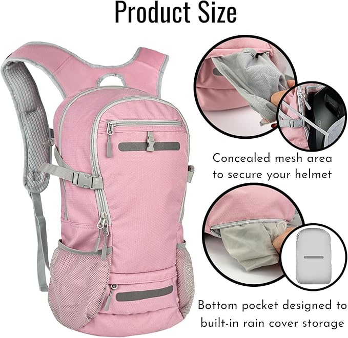 Zavothy 20L Multipurpose Hiking Backpack with 3L Water Bladder – Durable Hydration Backpack with Insulated Bladder Compartment, Hidden Helmet Holder & Rain Cover – for Hiking, Commuting, and Camping