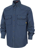 BOCOMAL FR Shirts Button Down Dura-Light 6.5 oz Soft Heather Series Utility Chest Pockets Flame Resistant Work Shirt CAT2