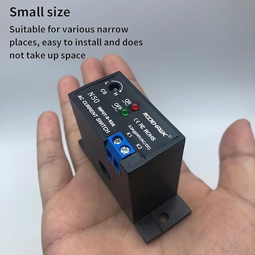 Current Sensing Relay AC Current Sensing Switch 0-50A Normally Open Current Sensor Monitoring Relay (N50)