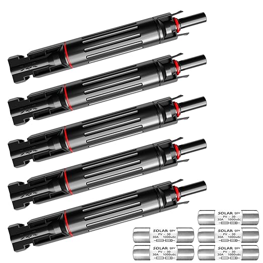 1000V 5PCS 30A Solar Panel Fuse Solar connectors Surge Protection Device for Solar Panel and Solar Controller Waterproof Solar Fuse Connector