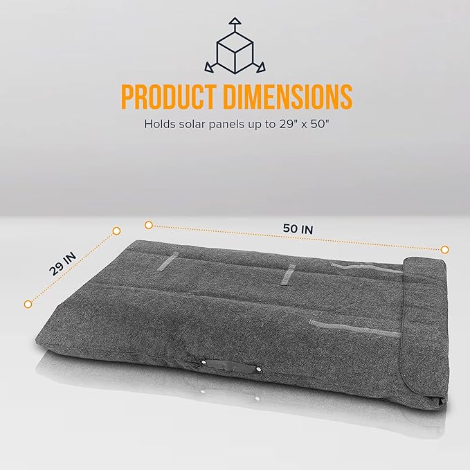 Portable RV Solar Panel Carrying Case for Jackery SolarSaga 100W & 50W Bag Fits 2 Foldable Solar Panels 29 x 50 Inch