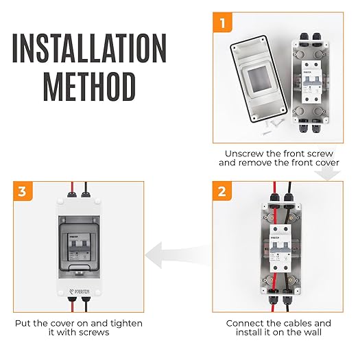 Solar Panels Disconnect Switch 30A 1000VDC PV Shut Off Switch Outdoor Circuit Breaker Box IP65 Waterproof UV-Proof