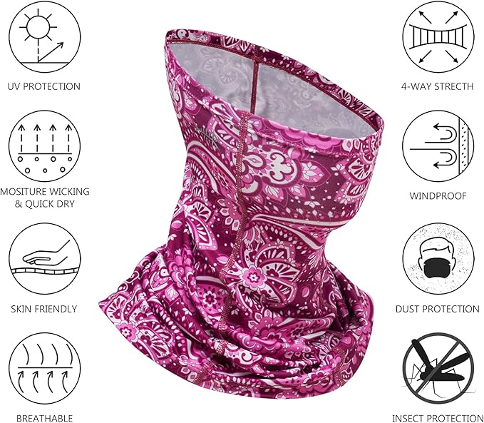 BASSDASH Neck Gaiter Mask UPF 50 Sun Protection for Men & Women, Fishing, Hiking, Outdoor