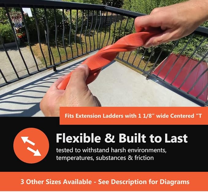 LADDER BODYGUARD Ladder Rail Covers for Gutters & Roof, Non-Marring Surface Protector, Helps Reduce Scratches & Dents | Extension & Multi-Position Ladder Accessory | Fits 1 1/8” Wide Centered “T”