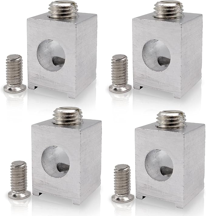 4 Pieces #4-2/0 Neutral Lug Kit Aluminum Circuit Breaker Ground Lugs, Electrical Grounding Lugs with Secure Conductive Design for Wiring Connections