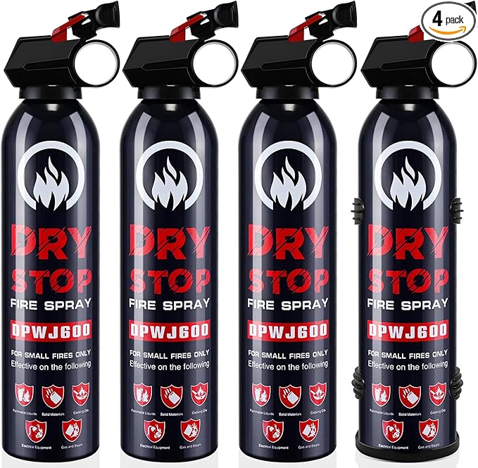 4 Pack Dry Chemical Fire Extinguisher - Portable ABC Fire Extinguisher for Home and Vehicle, Compact Fire Extinguisher for Kitchen, Car, Office, Easy to Use