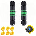 IP68 Waterproof Junction Box Outdoor I-Shape 2way 3Pin (AC450v,20A) M20 Wire Range(5.5-7.5mm) Electrical Quick Screwless Cable Connector,Suitable for Repair and Extend Power Cables,UL（2Pack）