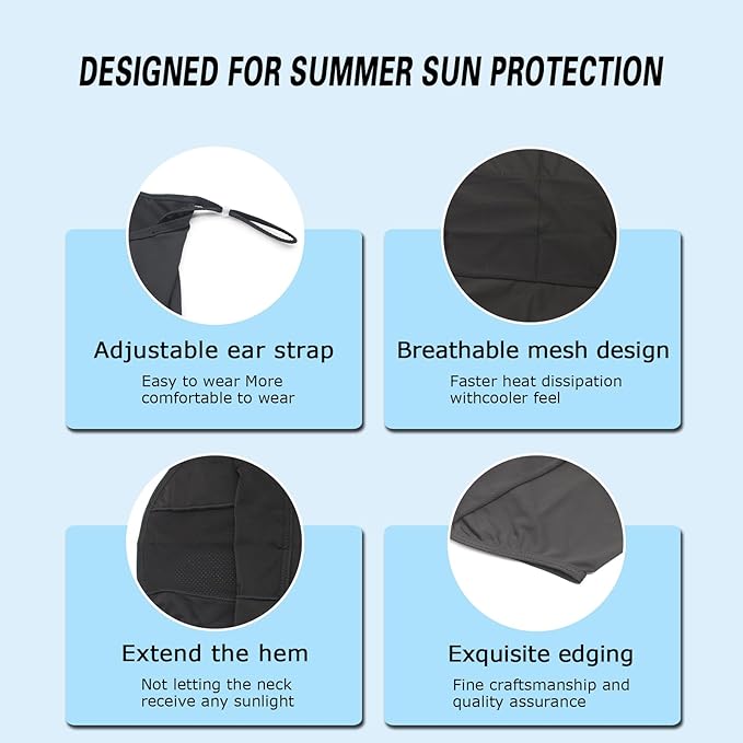 UPF 50+ Face Mask for Women & Men - Ice Silk Cooling Full Face Cover, Breathable Sun Protection Neck Gaiter