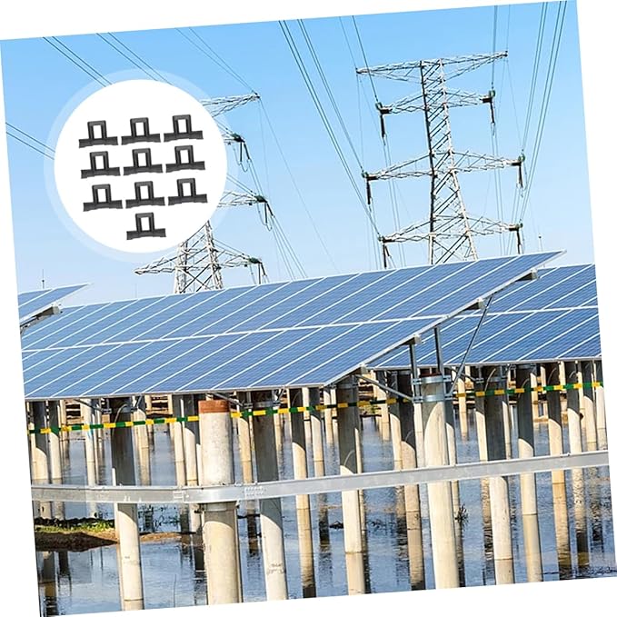 MERRYHAPY 12pcs Photovoltaic Panel Water Guide Clips Durable Mud Clamp for Efficient Water Drainage Compatible with Various Solar Panel Types