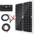 Topsolar Solar Panel Kit 20W 12V Monocrystalline with 10A Solar Charge Controller + Extension Cable with Battery Clips O-Ring Terminal for RV Marine Boat Off Grid System