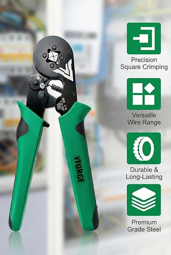 Ferrule Crimping Tool Kit - with 1200PCS Wire Connectors - AWG23-7 Self-adjustable Ratchet Wire Crimping Tool Kit Crimper Plier Set