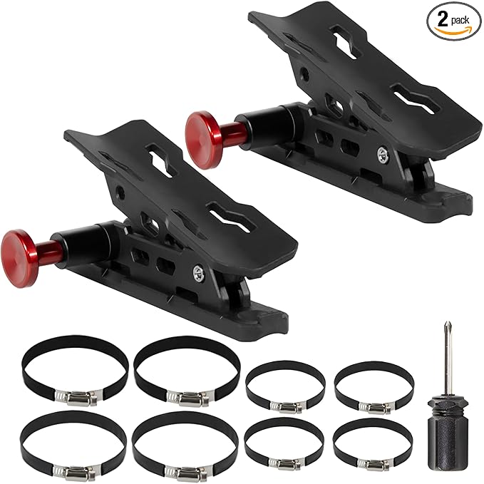 Quick Release Fire Extinguisher Mounts - 2-Pack Car Fire Extinguisher Holder Brackets Compatible with Jeep Wrangler JT, TJ, JL, JKU, UTV, Polaris RZR, Ranger, Can-Am X3, Yamaha – Corrosion-Resistant