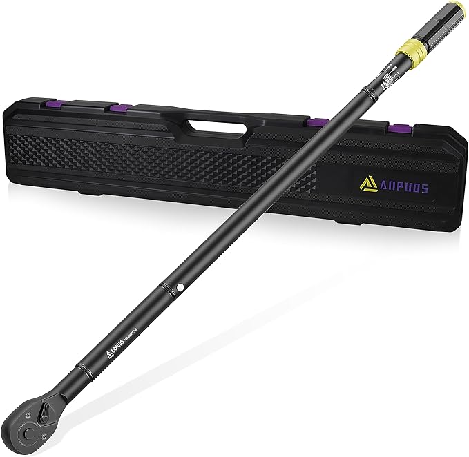 3/4-Inch Drive Click Torque Wrench, 100-800 Ft-Lb/135.5-1084 Nm with Dual-Direction, 48-Tooth Dual Range Scales, Quick Release Reversible Head Torque Wrench for Car, Truck, Tractor