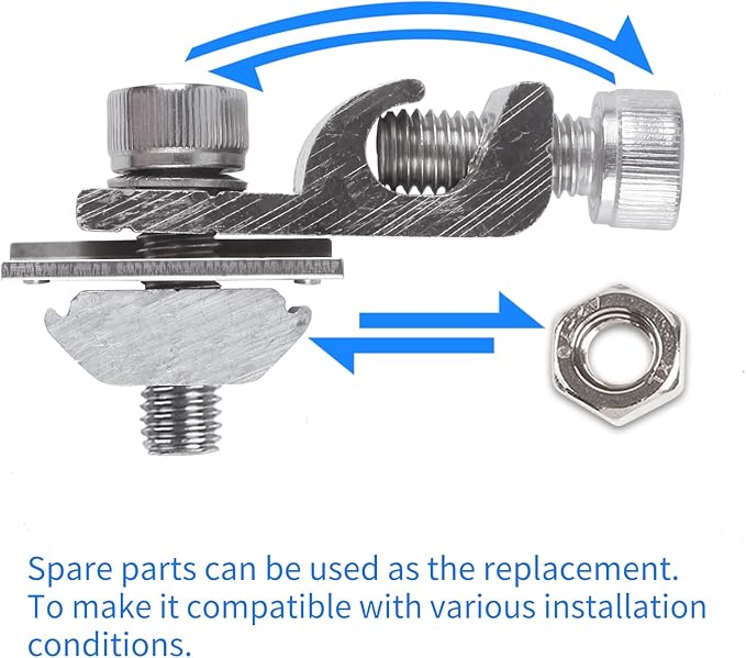 5Sets Solar Panel Grounding Lugs Solar Mounting System Metal Grounding Clips PV Grounding Clip Cable Solar Panel Clamps for Bare Wire and Pipe