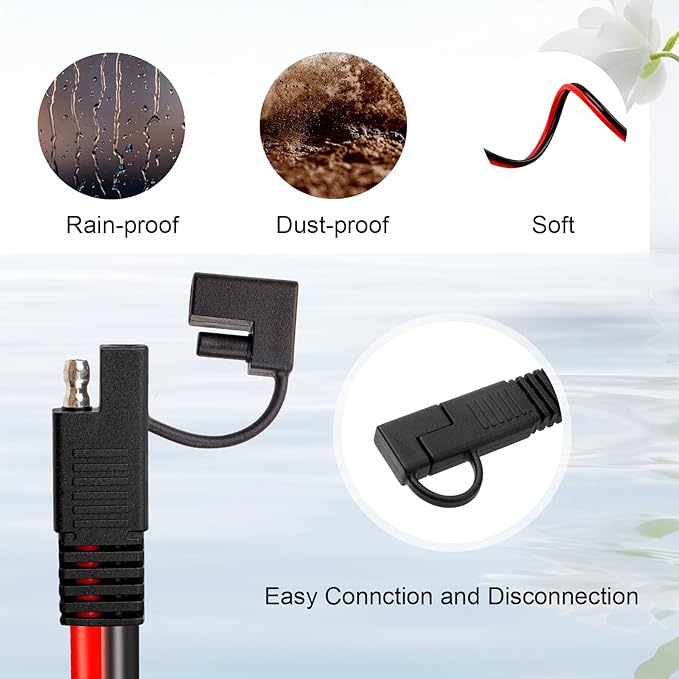 SAE Extension Cable 75FT 10AWG Quick Disconnect Wire SAE Connector Battery Charger Solar Panel Extension Cable with SAEs Polarity Reverse Adapter for Trolling Motor Automotive RV Tractor