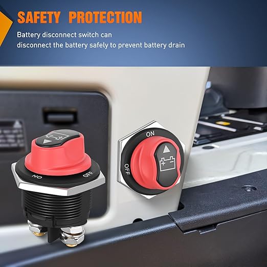 Nilight Battery Disconnect Switch 200A Master Disconnect Isolator 12V-48V On Off Power Cutoff Switch Waterproof Heavy Duty for Marine Boat Car RV ATV UTV Yacht, 2 Years Warranty