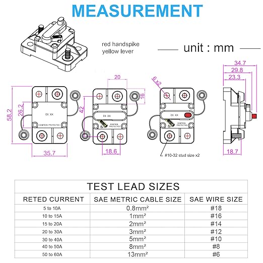 E69 Circuit Breaker 15 Amp for Marine Truck Boat RV Automotive Mid Range Mini T3 Manual Reset Switchable IP66 (15A