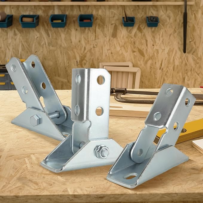 4 Pcs Adjustable Brace Fitting for 1-5/8" Strut Channel & 1/2" Bolt, 180 Degree Turn Joint Connector Bracket Solar Panel Bracket Base