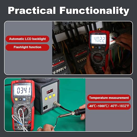 UNI-T UT89X Digital Multimeter Tester, TRMS 6000 Counts AC DC 1000V Multimetro Volt Ohm Meter Automotive Electrical Capacitance Multimeter, Measures Current Temperature NCV Resistance