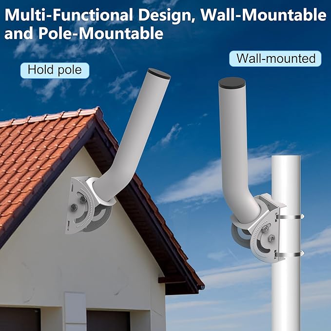 Universal J-Pole Mount for Outdoor Antenna & Access Points – 12" Adjustable Pole/Wall Mount Bracket for Point-to-Point Wireless Bridge, WiFi Extender, Weather Station
