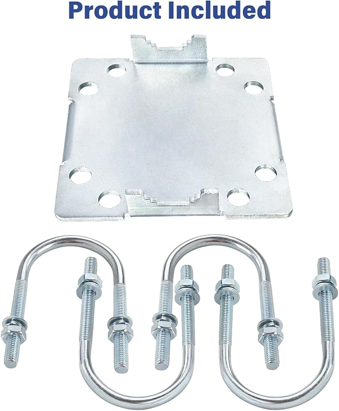 4 Sets Antenna Mast Clamp Cross-Over Bracket Kit with U Bolts for 1"-2" OD Poles, Heavy Duty Mounting Hardware for MINO Yagi TV Antennas, Security Camera, Weather Station
