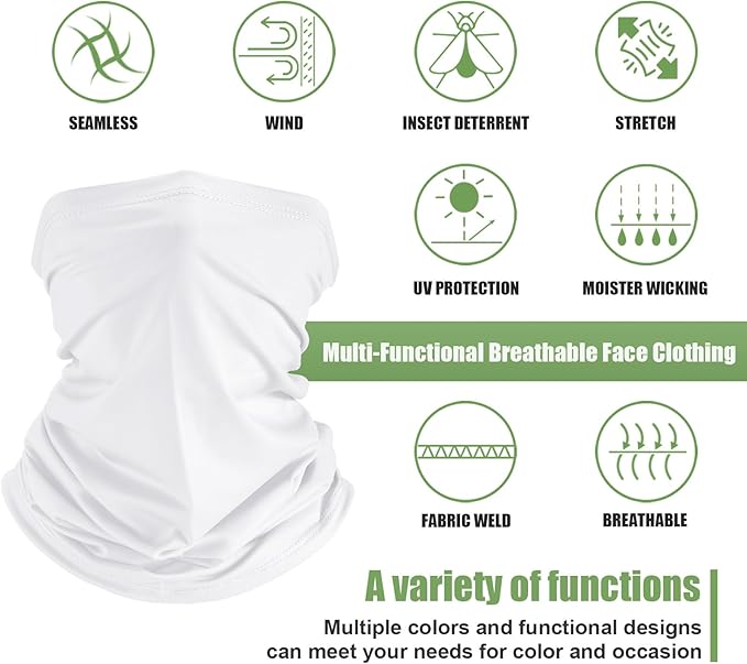 Geyoga 6 Pieces Summer UV Protection Cooling Neck Gaiter Face Clothing Neck Gaiter Mask Scarf Sunscreen Breathable Bandana