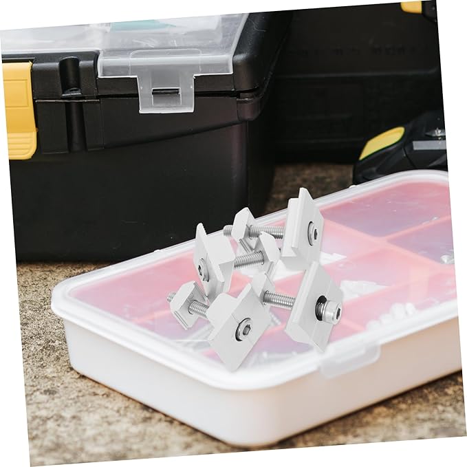 ibasenice Solar Panel Mid Clamp Kit 4pcs Aluminum Alloy Pressing Blocks for Solar Panel Stands