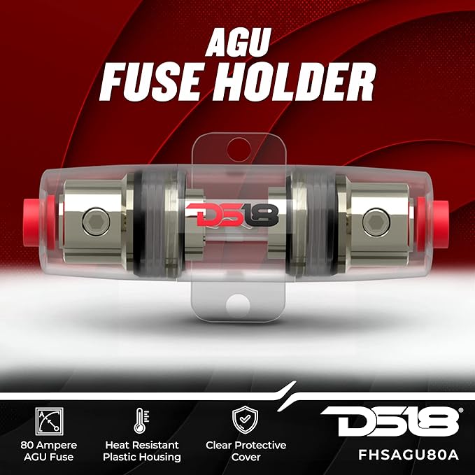 DS18 FHSAGU80A Round AGU Fuse Holder with 80A Fuse