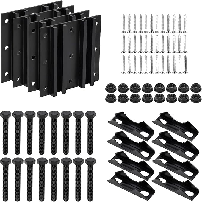4 Pack 2.67" Pole Mounting Kit, Mast Mount Brackets for Outside Antenna, Street Sign Mounting Hardware for Light Poles, Outdoor Security Camera Bracket, Side Mount Flag Pole Holder L