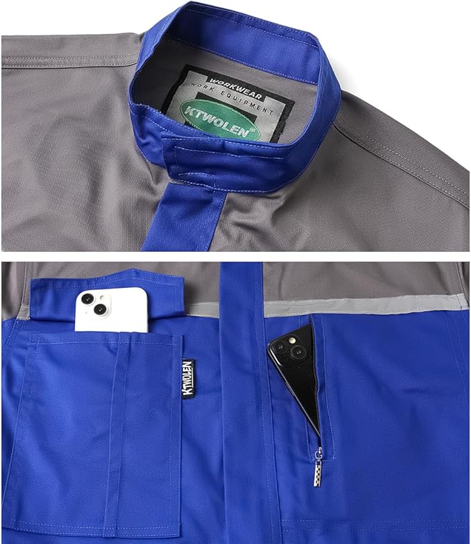 Mens Reflective Coverall Work Mechanics Coverall Work Suit Hi Vis Jumpsuit Bicolor Overalls