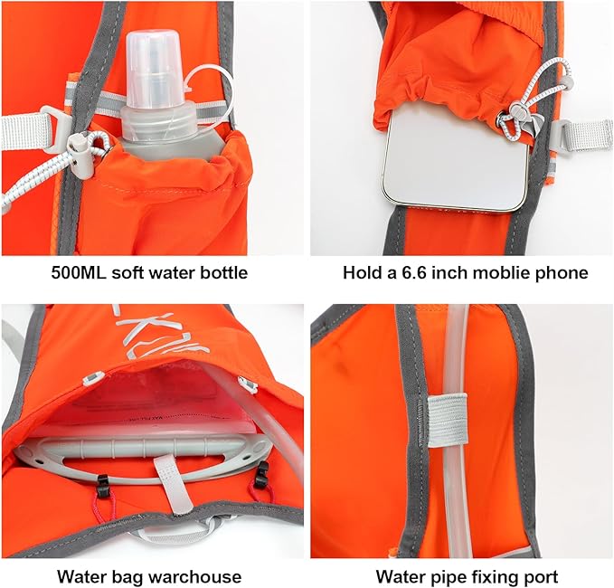 INOXTO Running Hydration Vest Backpack,Lightweight Insulated Pack with 1.5L Water Bladder Bag Daypack for Hiking Trail Running Cycling Race Marathon for Women Men