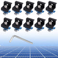 10pcs Solar Panel End Clamps for Unistrut Standard, 30mm/35mm Solar Panel Brackets with Nuts Bolts, Aluminum Alloy Mounting Rail Kit for Metal Tin Flat Sheet Roof Mount (Black)