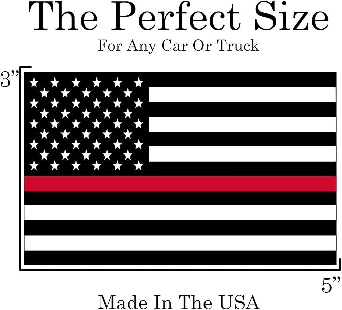 3 Pack Firefighter Thin Red Line Flag Sticker Vinyl Decal for Car Truck Window Bumper Sticker Support for Firemen Fire Department (3x5 Inch 3 Pack)