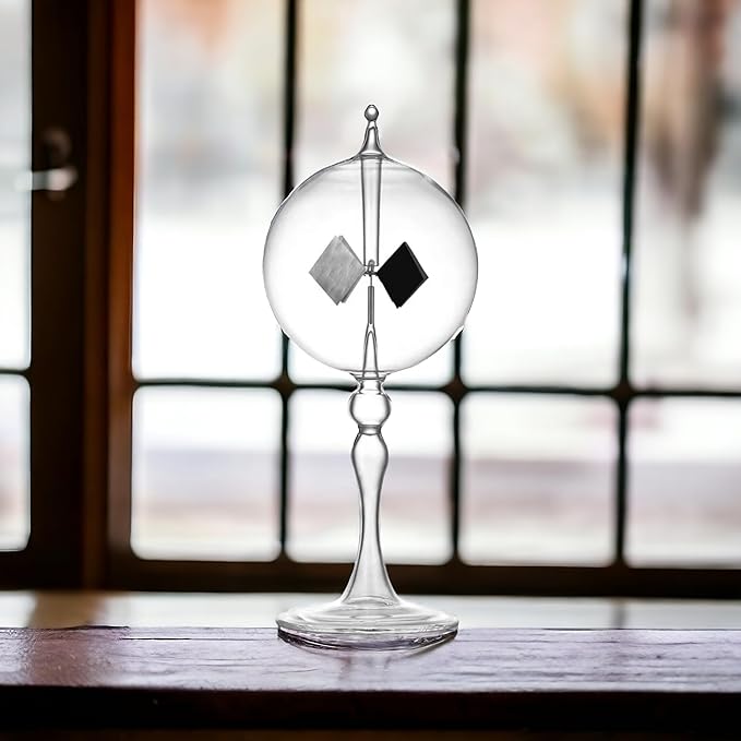 Large Transparent Solar Power Crookes Radiometer Sun Light Energy Spinning Vanes Windmill Gift Home