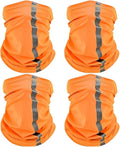 SATINIOR 4 Pcs Neck Gaiter for Men Reflective Face Mask Cover, UV Sun Protection Neon Balaclava Hi Vis Bandana for Work