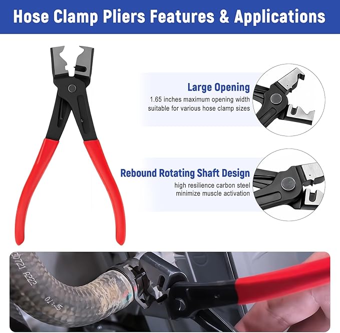 7 Pcs Electrical Disconnect Pliers for Cars 37960 37980, Connector Separator 13120 & Hose Clamp Pliers with Terminal Removal Tools, Work Gloves & Tool Bag - for Automotive Electrical Connector
