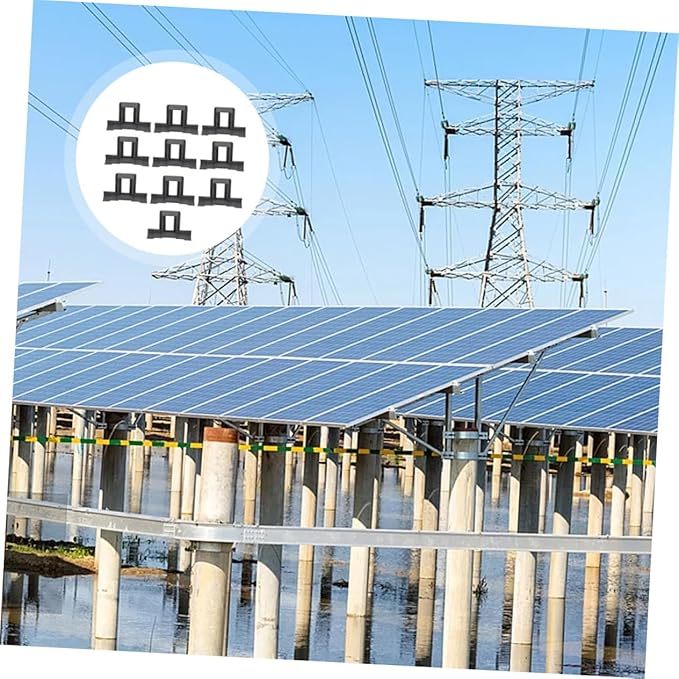 12pcs Solar Panel Drain Clips for Outdoor Photovoltaic Panel Maintenance Water Guide Clamp Stagnant Water Removal Compatible 35mm Modules