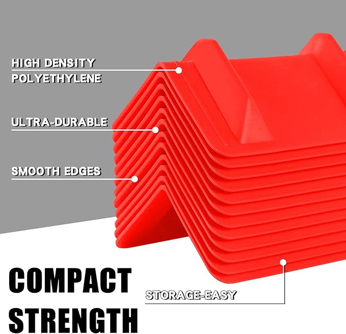 24 Pack Flatbed Edge Corner Protector for Cargo Shipping, Plastic Ratchet Strap Protectors for Tie Downs, Corner Guards for Straps Red